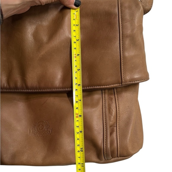 Stone Mountain Made in USA Leather Slouch Crossbody Cognac 14x12 Vintage Boho - Picture 3 of 9